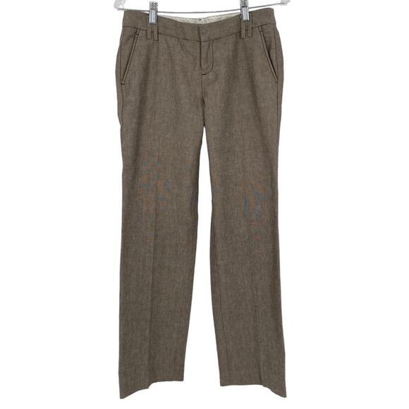 GAP Straight Leg Wool Blend Career Pants Tan Size 2 Trousers Business Casual - Picture 1 of 9